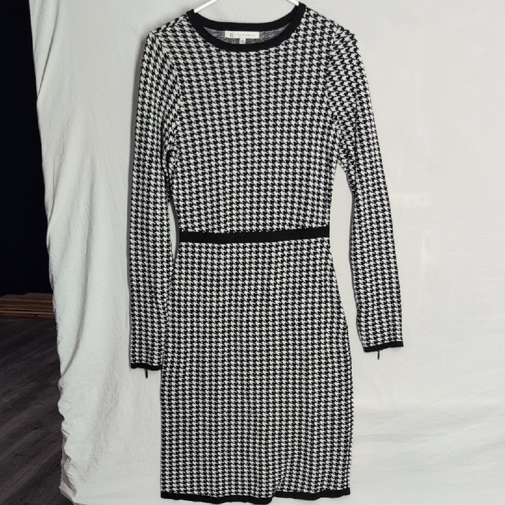 Chic Heidi Weisel Houndstooth Long Sleeve Dress